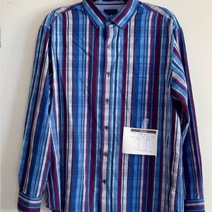Tommy Bahama Blue and Red Casual Button Down Shirt men’s Large